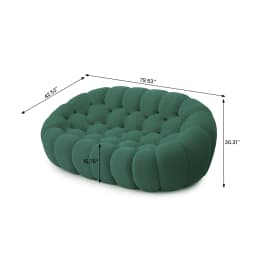 Sdorens 78'' Modern Curved Boneless Sofa Comfy 3D Knitted Fabric Loveseat Couch Football-Shaped Lazy Floor Sofas for Living Room