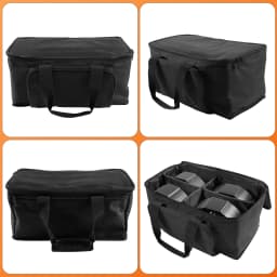 Datewink Par Light Bag 600D Waterproof PVC+210D Lining Storage Bag For 4Pcs 18*18*10CM Par Light Stage Lights Bag With Partition