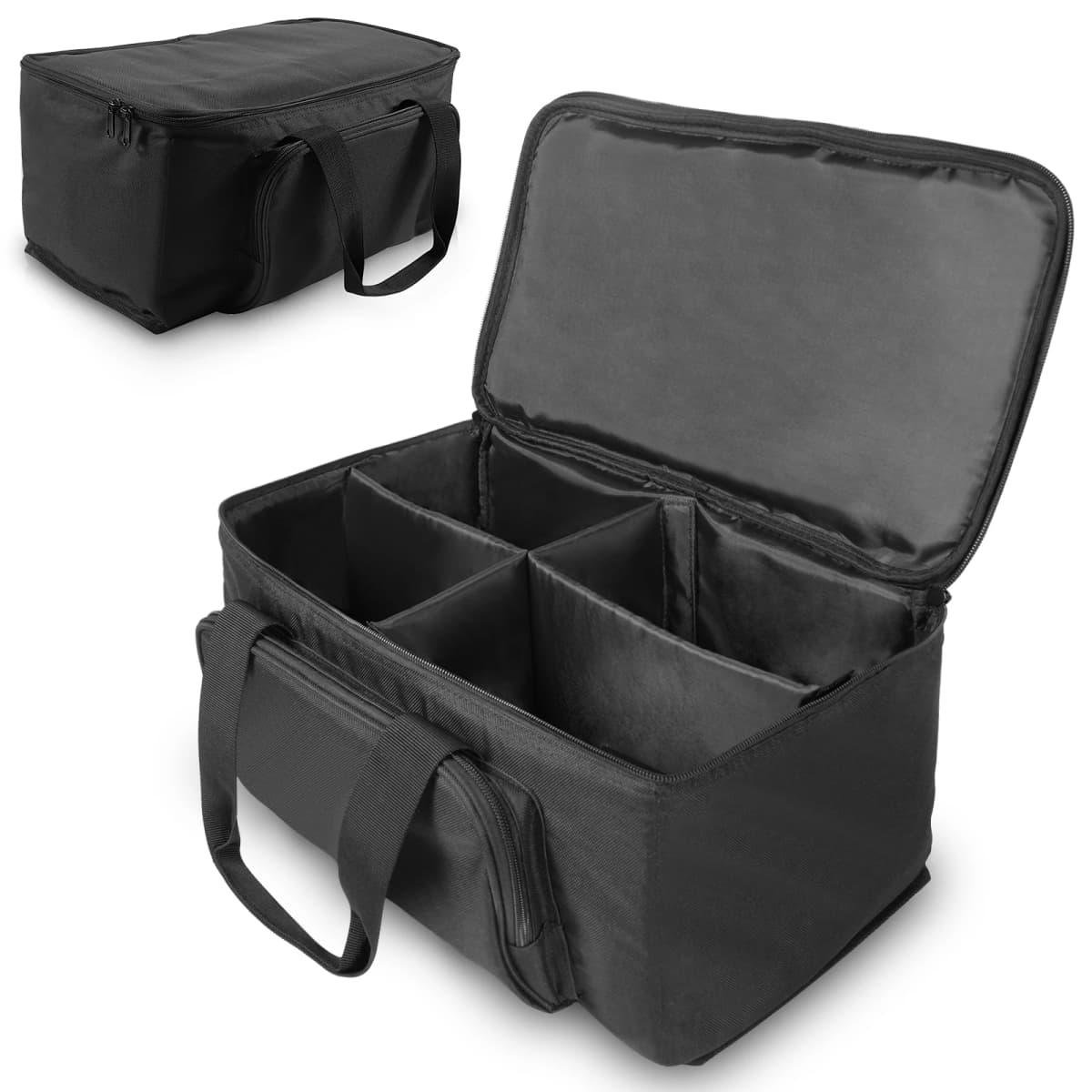 Datewink Par Light Bag 600D Waterproof PVC+210D Lining Storage Bag For 4Pcs 18*18*10CM Par Light Stage Lights Bag With Partition