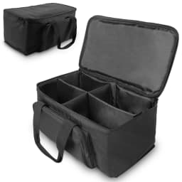 Datewink Par Light Bag 600D Waterproof PVC+210D Lining Storage Bag For 4Pcs 18*18*10CM Par Light Stage Lights Bag With Partition