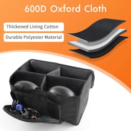 Datewink Par Light Bag 600D Waterproof PVC+210D Lining Storage Bag For 4Pcs 18*18*10CM Par Light Stage Lights Bag With Partition