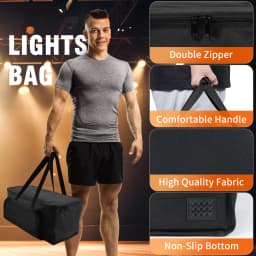 Datewink Par Light Bag 600D Waterproof PVC+210D Lining Storage Bag For 4Pcs 18*18*10CM Par Light Stage Lights Bag With Partition