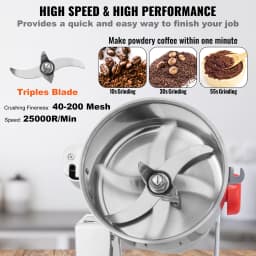 SucceBuy 150-2500g Electric Grain Mill Grinder Commercial Swing Spice Grinders for Dry Herbs Grains Spices Cereals Coffee Corn