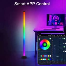 RGB+IC LED Corner Lamp Adjustable Height RGBW LED Floor Lamp, 3 Control Modes, Music Sync, Timer, DIY Color Adjustment, Suitable For Gaming Room, Living Room, Bedroom, Party