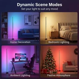 RGB+IC LED Corner Lamp Adjustable Height RGBW LED Floor Lamp, 3 Control Modes, Music Sync, Timer, DIY Color Adjustment, Suitable For Gaming Room, Living Room, Bedroom, Party
