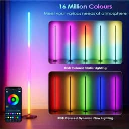 RGB+IC LED Corner Lamp Adjustable Height RGBW LED Floor Lamp, 3 Control Modes, Music Sync, Timer, DIY Color Adjustment, Suitable For Gaming Room, Living Room, Bedroom, Party
