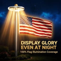 Solar LED Flagpole Light IP65 Waterproof Auto On Off Solar Powered Umbrella Landscape Lamp Energy Saving Portable Camping Light Outdoor Decor for Tent Patio Garden Yard Lawn Path Street