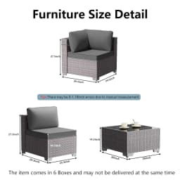 14 Pieces Outdoor Patio Furniture Set,Outdoor Sectional Furniture All Weather PE Rattan Wicker Patio Conversation Set, Custom