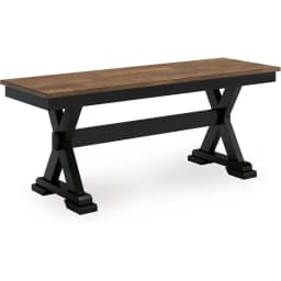 Signature Design by Ashley Wildenauer armhouse 50" Dining Bench, k Brown & Black