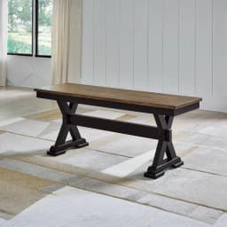 Signature Design by Ashley Wildenauer armhouse 50" Dining Bench, k Brown & Black