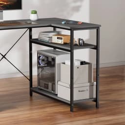 FRODROVIA 120cm L Shaped Computer Corner Desk with 3 Fabric Drawers & Side Pocket, Multiple Colors Available, Gaming PC Table for Home Office Workstation