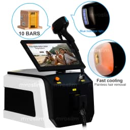 Professional FAC Fast Axis Collimation 10Bars 4 Wavelength Diode Laser Hair Removal Machine 755 808 940 1064nm Permanent Hair Re