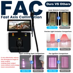 Professional FAC Fast Axis Collimation 10Bars 4 Wavelength Diode Laser Hair Removal Machine 755 808 940 1064nm Permanent Hair Re