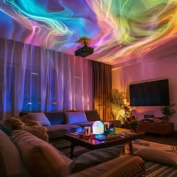 2 in 1 Galaxy Aurora & Water Ripple LED Projector Night Light 16 Colors RGB 360° Swivel USB Remote Control Ambient Light for Bedroom Party Gaming Room Home Decor