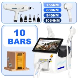Portable 2 In 1 Diode Lase Picosecond Lase FAC 4 Wavelength 755 808 940 1064nm Hair Removal Tattoo Removal Equipment