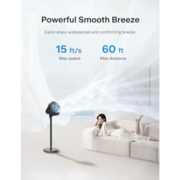 7-Inch Pedestal Air Circulator, Oscillation Fan, 3 Speeds, Adjustable Height Tabletop/Standing Fan,75°+90° Oscillation, 5-Blade