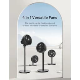 7-Inch Pedestal Air Circulator, Oscillation Fan, 3 Speeds, Adjustable Height Tabletop/Standing Fan,75°+90° Oscillation, 5-Blade