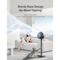 7-Inch Pedestal Air Circulator, Oscillation Fan, 3 Speeds, Adjustable Height Tabletop/Standing Fan,75°+90° Oscillation, 5-Blade
