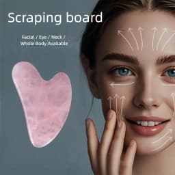 Gua Sha Facial Tools Rose Quartz Guasha Tools for Face & Eye Gua Sha Stone Skin Care Body Tighten Skin Massage Tools for Puffiness Reducing & Jawline Sculpting Face Stone Gua Sha Tools (Pink)
