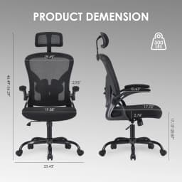 Farini Ergonomic High Back Swivel Office Chair, Adjustable Headrest & Lumbar Support, Breathable Mesh Desk Chair for Home Office