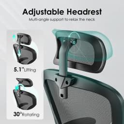 Farini Ergonomic High Back Swivel Office Chair, Adjustable Headrest & Lumbar Support, Breathable Mesh Desk Chair for Home Office