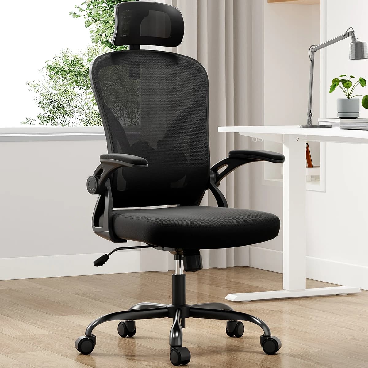 Farini Ergonomic High Back Swivel Office Chair, Adjustable Headrest & Lumbar Support, Breathable Mesh Desk Chair for Home Office