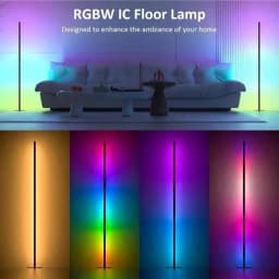 Corner Floor Lamp With Music Sync, Smart Modern LED Corner With Remote Control, RGB DIY LED Lamp Changing Ambience Light, Color Changing Standing Floor Lamp For Living Room Gaming Room