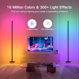 Corner Floor Lamp With Music Sync, Smart Modern LED Corner With Remote Control, RGB DIY LED Lamp Changing Ambience Light, Color Changing Standing Floor Lamp For Living Room Gaming Room