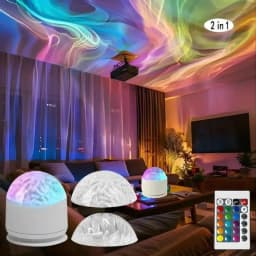 Ocean Wave Projector Light, 16 Color Water Ripple Lamp with Remote Control, 3D Ocean Lamp for Home Office Bar Restaurant