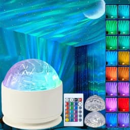 Ocean Wave Projector Light, 16 Color Water Ripple Lamp with Remote Control, 3D Ocean Lamp for Home Office Bar Restaurant