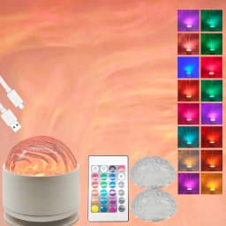 Ocean Wave Projector Light, 16 Color Water Ripple Lamp with Remote Control, 3D Ocean Lamp for Home Office Bar Restaurant