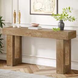 Tribesigns Farmhouse Console Table, 63-Inch Long Narrow Sofa Table Behind The Couch, Wooden Rectangular Entryway Table for Entrance, Hallway, Living Room