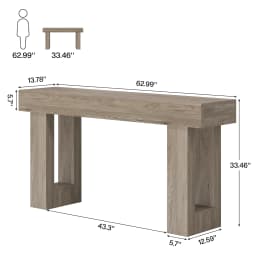 Tribesigns Farmhouse Console Table, 63-Inch Long Narrow Sofa Table Behind The Couch, Wooden Rectangular Entryway Table for Entrance, Hallway, Living Room