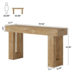 Tribesigns Farmhouse Console Table, 63-Inch Long Narrow Sofa Table Behind The Couch, Wooden Rectangular Entryway Table for Entrance, Hallway, Living Room