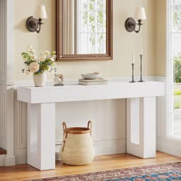 Tribesigns Farmhouse Console Table, 63-Inch Long Narrow Sofa Table Behind The Couch, Wooden Rectangular Entryway Table for Entrance, Hallway, Living Room