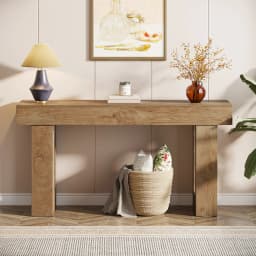 Tribesigns Farmhouse Console Table, 63-Inch Long Narrow Sofa Table Behind The Couch, Wooden Rectangular Entryway Table for Entrance, Hallway, Living Room
