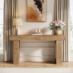 Tribesigns Farmhouse Console Table, 63-Inch Long Narrow Sofa Table Behind The Couch, Wooden Rectangular Entryway Table for Entrance, Hallway, Living Room