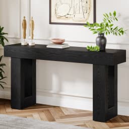 Tribesigns Farmhouse Console Table, 63-Inch Long Narrow Sofa Table Behind The Couch, Wooden Rectangular Entryway Table for Entrance, Hallway, Living Room
