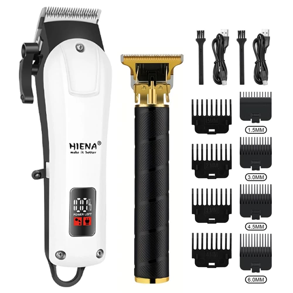 Professional Hair Clippers for Men, Cordless Beard Trimmer Set, Barber-Grade Tool with USB Charging, Lightweight & Low Noise for Home Use