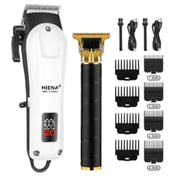 Professional Hair Clippers for Men, Cordless Beard Trimmer Set, Barber-Grade Tool with USB Charging, Lightweight & Low Noise for Home Use