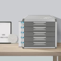 5-Drawer Locking File Organizer Cabinet, A4 File Storage Cabinet Aluminum Alloy for Office, Home, School for Documents, Cards