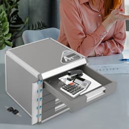 5-Drawer Locking File Organizer Cabinet, A4 File Storage Cabinet Aluminum Alloy for Office, Home, School for Documents, Cards