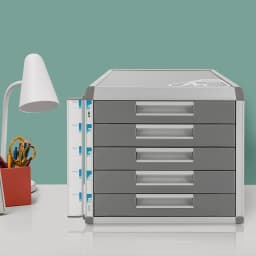 5-Drawer Locking File Organizer Cabinet, A4 File Storage Cabinet Aluminum Alloy for Office, Home, School for Documents, Cards