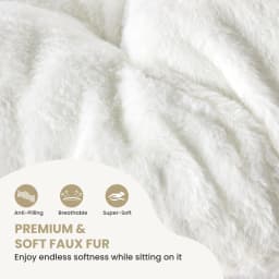 JHK 28IN Cozy Saucer Chairs Soft Faux Fur Large Size Folding Lounge Living Room Padded Seat Metal Frame Reading Chair Furniture