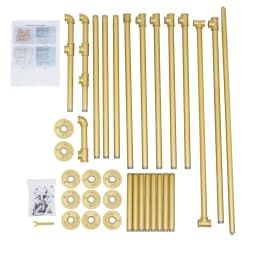 Gold 3-Tier Clothing Rack Wall Mounted Industrial Pipe Garment Rack Heavy Duty Metal Garment Frame for Home Clothing Store Hotel