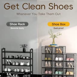 6/12/24 piece transparent plastic stackable shoe storage box for multi-purpose, foldable shoe rack with lid