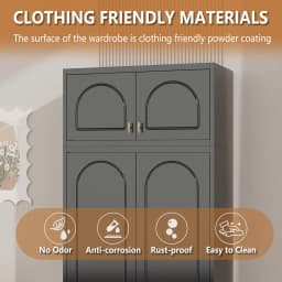 Metal Wall Cabinet, Overhead Cabinet for Wardrobe, Small Upper Storage Cabinet for Bedroom, Living Room, Black,New Popularity