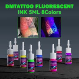 DM 8PCS 5ml Fluorescent Tattoo Ink Set Professional Tattoo Pigment Tattoo Painting Tattoo Supplies Professional Supply