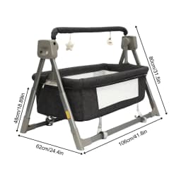 Portable Electric Baby Swing Cradle Bassinet Rocking Crib Infant W/ Bluetooth