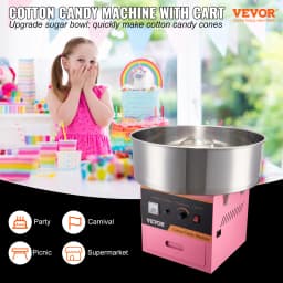 SucceBuy Electric Cotton Candy Machine Commercial Floss Maker w/ Stainless Steel Bowl Sugar Scoop and Drawer for Birthday Party